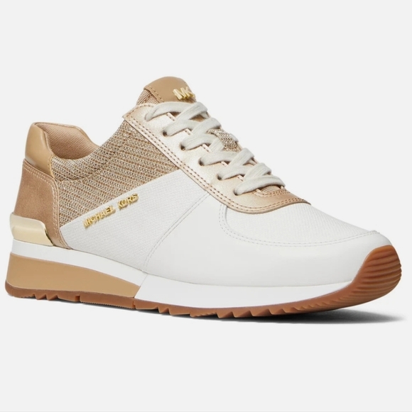 Michael Kors Shoes - Michael Kors Sneakers Alli Trainer White And Gold Size 9.5